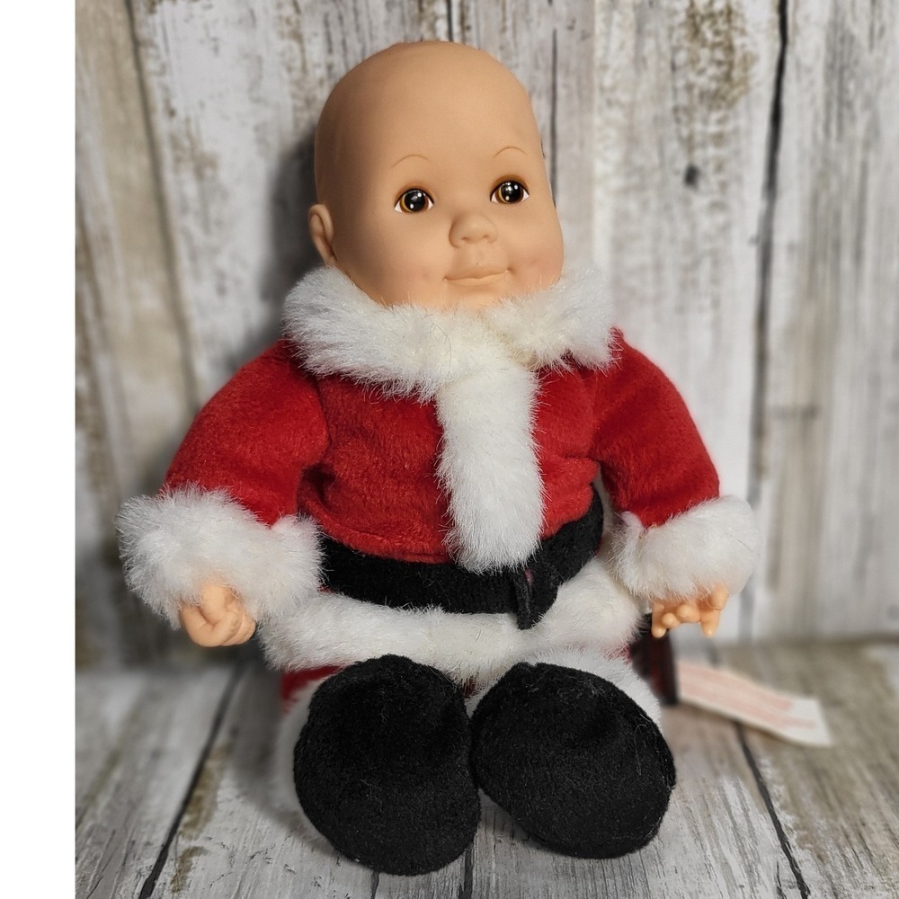 Vintage Annie Gedes Santa Doll Christmas Holiday Plush Beanbag Toy‎ Decoration